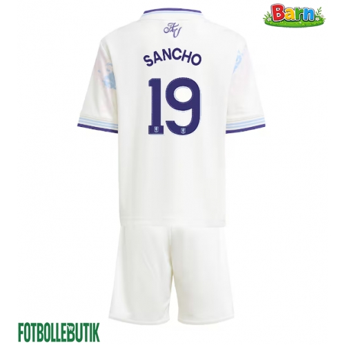 Aston Villa Jadon Sancho #19 Tredjeställ Barn 2025-26 Kortärmad (+ Korta byxor)